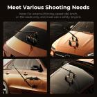 Car Mount for Camera: 3 in 1 Suction Cup Mount Kit 15° Curved Surface Adjustment with Action Camera Extension Pole Adapter Phone Holder Compatible with GoPro Insta360 DJI OSMO K&F CONCEPT