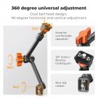 11" Magic Arm 1/4" Screw 360° Ball Heads Articulating Friction Camera Arm Mount for Monitor, LED Light, Webcam, Microphone, Camera Cage