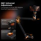 22" Magic Arm Clamp Kit, Overhead Desk Camera Mount, Long Articulating Friction Boom Arm for Phone, Action Camera, LED Light, Microphone, K&F CONCEPT