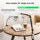 22" Magic Arm, Overhead Desk Camera Arm Mount, Long Articulating Friction Boom Arm for Phone, Action Camera, LED Light, Microphone K&F CONCEPT
