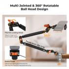 22" Magic Arm, Overhead Desk Camera Arm Mount, Long Articulating Friction Boom Arm for Phone, Action Camera, LED Light, Microphone K&F CONCEPT