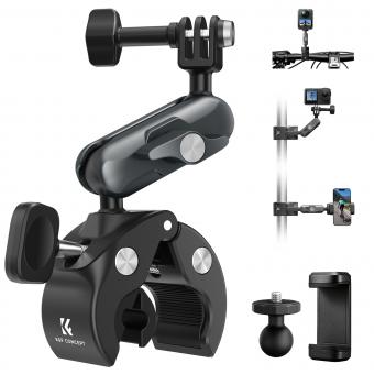 Super Clamp Camera Mount with 360° Dual Ball Head, Bike/Bicycle/Motorcycle Handlebar Mount K&F CONCEPT
