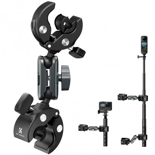 Dual Super Clamp Camera Mount with 360° Ball Head, Bike/Motorcycle Handlebar Mount for Pole, Tripod, Desk, Flag, Umbrella K&F CONCEPT