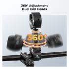Dual Super Clamp Camera Mount with 360° Ball Head, Bike/Motorcycle Handlebar Mount for Pole, Tripod, Desk, Flag, Umbrella K&F CONCEPT