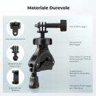 Supporto per manubrio K&F CONCEPT per bici e moto con testa a sfera a 360° e vite da 1/4" compatibile con DJI Action 5 Pro 4/3 GoPro Max Hero 13 12 11 10 9 8 7 6 5 Insta360 X5 Ace Pro 2 DJI Osmo Pocket 3