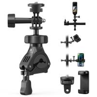 K&F CONCEPT Bike Motorcycle Handlebar Mount with 360° Ball Head 1/4" Screw Compatible with DJI Action 5 Pro 4/3 GoPro Max Hero 13 12 11 10 9 8 7 6 5 Insta360 X5 Ace Pro 2 DJI Osmo Pocket 3