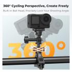 K&F CONCEPT Bike Motorcycle Handlebar Mount with 360° Ball Head 1/4" Screw Compatible with DJI Action 5 Pro 4/3 GoPro Max Hero 13 12 11 10 9 8 7 6 5 Insta360 X5 Ace Pro 2 DJI Osmo Pocket 3