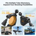 Handlebar Bike Motorcycle Mount with 360° Dual Ball Head, Camera Clamp Mount Compatible with Hero 13/12/11/10, Osmo Action 6 5 4 Pro, 360 X5 X4 and Smartphones K&F CONCEPT