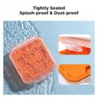 Transparent Double-Sided Memory Card Case with Customizable Slots, Waterproof & Shockproof Storage Holder for 2 CF-A, 2 SD, 8 Micro SD/TF Cards, Includes Orange Lanyard