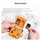 Transparent Double-Sided Memory Card Case with Customizable Slots, Waterproof & Shockproof Storage Holder for 2 CF-A, 2 SD, 8 Micro SD/TF Cards, Includes Orange Lanyard