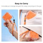 Transparent Double-Sided Memory Card Case with Customizable Slots, Waterproof & Shockproof Storage Holder for 2 CF-A, 2 SD, 8 Micro SD/TF Cards, Includes Orange Lanyard