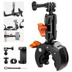 K&F CONCEPT Motorcycle Bike Clamp Mount 360° BallHead for Action CameraAdjustable Handlebar Clamp Mount for Cycling/Motorcycle/Bicycle/Handbar/Round Tube(0.31-1.85"), MS66