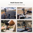 K&F CONCEPT Motorcycle Bike Clamp Mount 360° BallHead for Action CameraAdjustable Handlebar Clamp Mount for Cycling/Motorcycle/Bicycle/Handbar/Round Tube(0.31-1.85"), MS66
