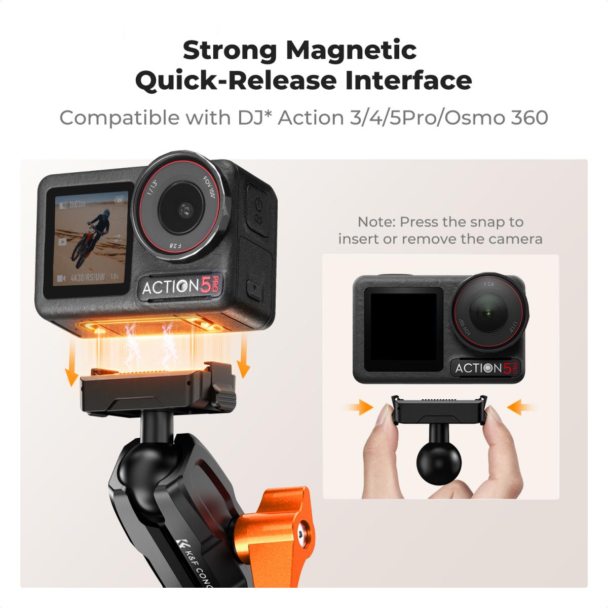 K&F CONCEPT Motorcykelcykelklemmebeslag Quick Release Kompatibel med DJI