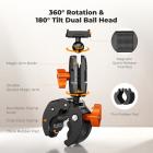 K&F CONCEPT Motorcycle Bike Clamp Mount Quick Release Compatible with DJI