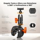 Supporto a morsetto per moto K&F CONCEPT compatibile con DJI Action 6