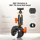 K&F CONCEPT Motorcycle Bike Clamp Mount Compatible with DJI Action 6