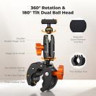 K&F CONCEPT Motorcycle Bike Clamp Mount Quick Release Compatible with Insta