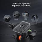 Testa a sfera per treppiede K&F CONCEPT da 36 mm, testa robusta da 8 kg con maniglia rimovibile e limitatore di inclinazione, attacco Arca Swiss con sgancio rapido + panoramica a 360° per fotocamere mirrorless e reflex digitali.