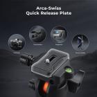 K&F CONCEPT 36mm Tripod Ball Head, 8kg Heavy Duty Head with Detachable Handle & Tilt Limiter, Arca Swiss Ball Head Mount with Quick Release + 360° Panoramic for Mirrorless Cameras and DSLRs