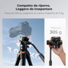 Testa fluida K&F CONCEPT, testa fluida in plastica liscia come la seta per panoramiche e inclinazioni a 360°, leggera, compatibile con Arca Swiss, carico massimo 3,4 kg, ideale per viaggi, riprese all'aperto e vlog. FH-04
