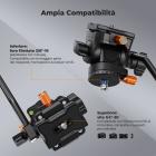 Testa fluida K&F CONCEPT, testa fluida in plastica liscia come la seta per panoramiche e inclinazioni a 360°, leggera, compatibile con Arca Swiss, carico massimo 3,4 kg, ideale per viaggi, riprese all'aperto e vlog. FH-04