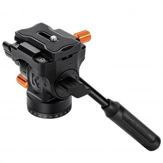 Cabezal fluido K&F CONCEPT, cabezal fluido de plástico suave para trípode con giro e inclinación de 360°, cabezal ligero compatible con Arca Swiss, carga máxima de 3,45 kg para viajes, grabación en exteriores y vlogs. FH-04