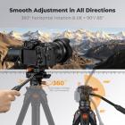 K&F CONCEPT Fluid Head, Silky Smooth Plastic Tripod Fluid Head for 360°Pan and Tilt, Lightweight Tripod Head Compatible Arca Swiss Max Load 7.6 lbs for Travel, Outdoor Shooting, Vlog. FH-04