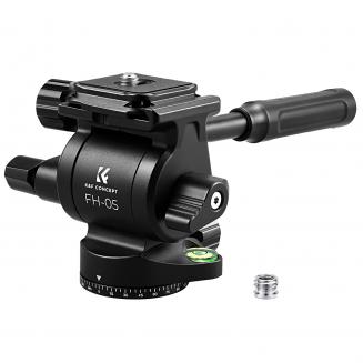 K&F CONCEPT Metal Fluid Head for Tripod, 3kg/6.6lbs Camera Fluid Head with Removable Handle, 360° Smooth Pan, -70° to +90° Tilt, for DSLR & Mirrorless Cameras
