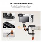 K&F CONCEPT Camera C-Clamp Mount with Double Ball Head Magic Arm360° Adjustable Clamp Desktop Mount, for Action Camera, Monitor, LED Light and Microphone