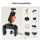 K&F CONCEPT Camera C-Clamp Mount with Double Ball Head Magic Arm360° Adjustable Clamp Desktop Mount, for Action Camera, Monitor, LED Light and Microphone