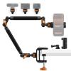 K&F CONCEPT 22" Magic Arm Desk Mount with C-Clamp, Overhead Camera Mount with Articulating Double Ballhead Arm for Phone, Action Camera, LED Light, Microphone & Webcam, 1kg Load Capacity