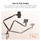 K&F CONCEPT 22" Magic Arm Desk Mount with C-Clamp, Overhead Camera Mount with Articulating Double Ballhead Arm for Phone, Action Camera, LED Light, Microphone & Webcam, 1kg Load Capacity