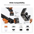 K&F CONCEPT 22" Magic Arm Desk Mount with C-Clamp, Overhead Camera Mount with Articulating Double Ballhead Arm for Phone, Action Camera, LED Light, Microphone & Webcam, 1kg Load Capacity