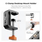 K&F CONCEPT 22" Magic Arm Desk Mount with C-Clamp, Overhead Camera Mount with Articulating Double Ballhead Arm for Phone, Action Camera, LED Light, Microphone & Webcam, 1kg Load Capacity
