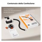 Kit di montaggio flessibile con morsetto, supporto a collo d'oca per action camera con viti da 1/4" e 3/8" per superfici piane e rotonde, compatibile con smartphone, action camera, luci e webcam.