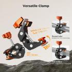 Flexible Clamp Mount Kit, Action Camera Gooseneck Mount with 1/4" & 3/8" Screws for Flat & Round Surfaces, Compatible with Smartphone, Action Camera, Light and Webcam