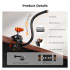 Flexible Clamp Mount Kit, Action Camera Gooseneck Mount with 1/4" & 3/8" Screws for Flat & Round Surfaces, Compatible with Smartphone, Action Camera, Light and Webcam