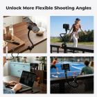 Flexible Clamp Mount Kit, Action Camera Gooseneck Mount with 1/4" & 3/8" Screws for Flat & Round Surfaces, Compatible with Smartphone, Action Camera, Light and Webcam