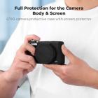 Canon G7X III Silicone Protective Case with Screen Protector Set, Anti-Scratch Shockproof Soft Skin Black
