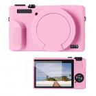 Canon G7X III Silicone Protective Case with Screen Protector Set, Anti-Scratch Shockproof Soft Skin Pink
