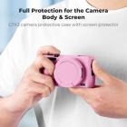 Canon G7X III Silicone Protective Case with Screen Protector Set, Anti-Scratch Shockproof Soft Skin Pink
