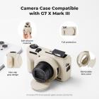 Canon G7X III Silicone Protective Case with Screen Protector Set, Anti-Scratch Shockproof Soft Skin Beige