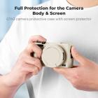 Canon G7X III Silicone Protective Case with Screen Protector Set, Anti-Scratch Shockproof Soft Skin Beige