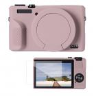 Canon G7X III Silicone Protective Case with Screen Protector Set, Anti-Scratch Shockproof Soft Skin Purple