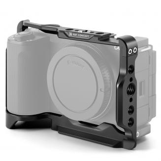 Gabbia completa per fotocamera Sony ZV-E10 II, rig video leggero in alluminio con base a sgancio rapido Arca-Swiss e attacco a slitta.
