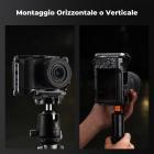 Gabbia completa per fotocamera Sony ZV-E10 II, rig video leggero in alluminio con base a sgancio rapido Arca-Swiss e attacco a slitta.