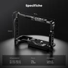 Gabbia completa per fotocamera Sony ZV-E10 II, rig video leggero in alluminio con base a sgancio rapido Arca-Swiss e attacco a slitta.