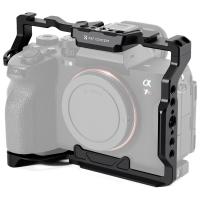 Full Camera Cage for Sony Alpha 7, Lightweight Aluminum Video Rig with Arca-Swiss Quick Release Base & Cold Shoe Mount