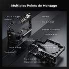 Cage complète pour appareil photo Sony Alpha 6500/6400/6300/6000, support vidéo léger en aluminium avec base à dégagement rapide Arca-Swiss et griffe porte-accessoires